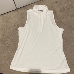 Size large sleeveless white golf polo!